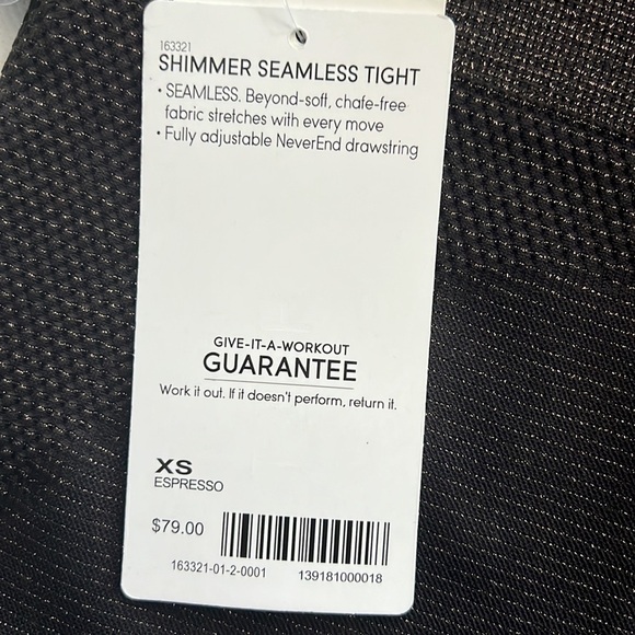NEW! Athleta Shimmer Glitter Seamless Tights in Espresso Brown Size XS - Picture 11 of 11